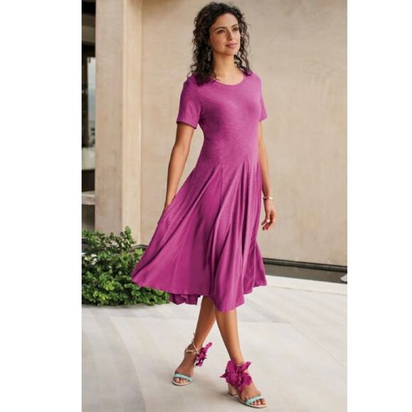 Soft Surrounding Lisse Dress in Fiery Fuchsia - Picture 1 of 10
